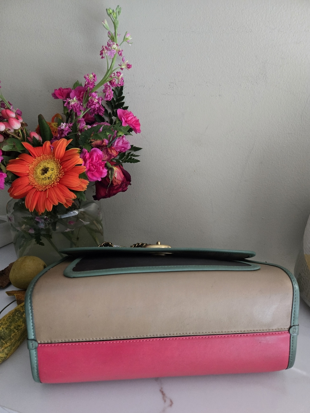 GUC Coach Parker Soft Colorblock Turnlock Leather Shoulder Bag - Picture 9 of 15